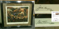 Jack Dempsey & Gene Tunney Framed Signed Litho PSA LOA