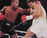 Autographed Roberto Duran and Sugar Ray Leonard Photo - Dual 16x20