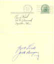 Autographed Jack Dempsey Photo - Postcard James Spence )