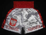 Autographed Tomasz Adamek Boxing Trunks