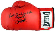 Buster Douglas Autographed Boxing Glove Yeah I Shocked the World