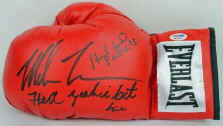 Evander Holyfield & Mike Tyson "hell Yeah I Bit Him" Signed Boxing Glove Psa/dna