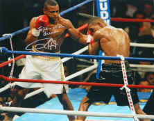 Roy Jones Jr Signed Boxing Action 16x20 Photo vs. Bernard Hopkins w/90's Fighter of the Decade