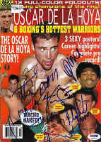 De La Hoya Arturo Gatti & Others Autographed Signed Mag Cover PSA/DNA #Q06982