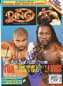 Lennox Lewis & David Tua Autographed Signed Magazine Cover PSA/DNA #Q95572