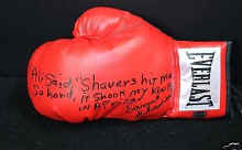 Earnie Shavers Signed Autographed Boxing Glove w/inscription Shavers Hologram