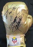 Psa/dna Floyd Mayweather Jr. & Manny Pacquiao Dual Autograph Gold Boxing Glove