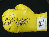 Psa/dna Floyd Mayweather Jr. & Manny Pacquiao Autographed Yellow Boxing Glove 10